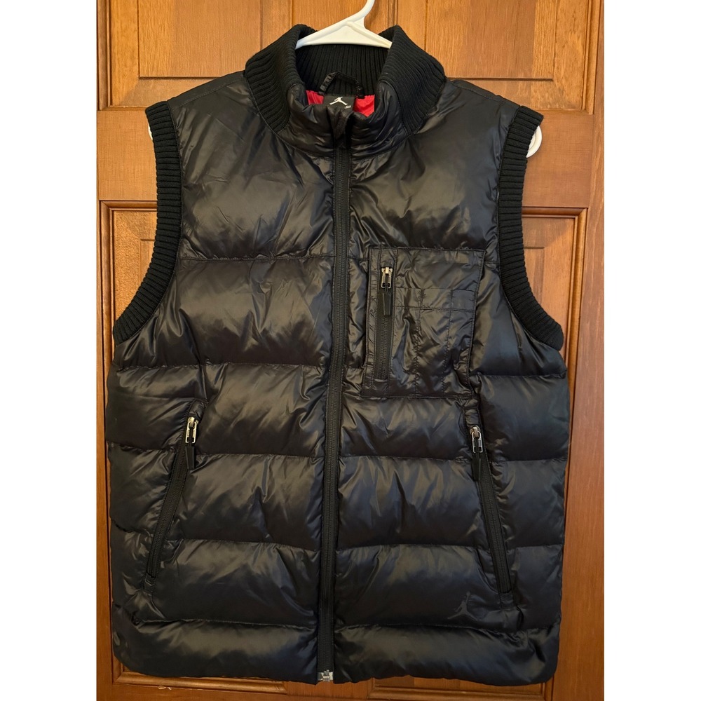 Jordan 550 Down Puffer Vest Mens S Black/Red Sleeveless Insulated Streetwear